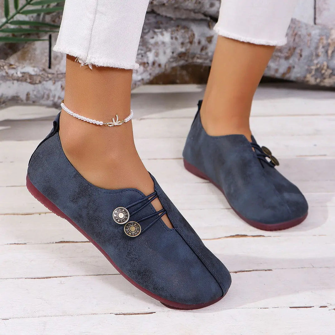Naomi | Retro Style Metal Accent Loafers