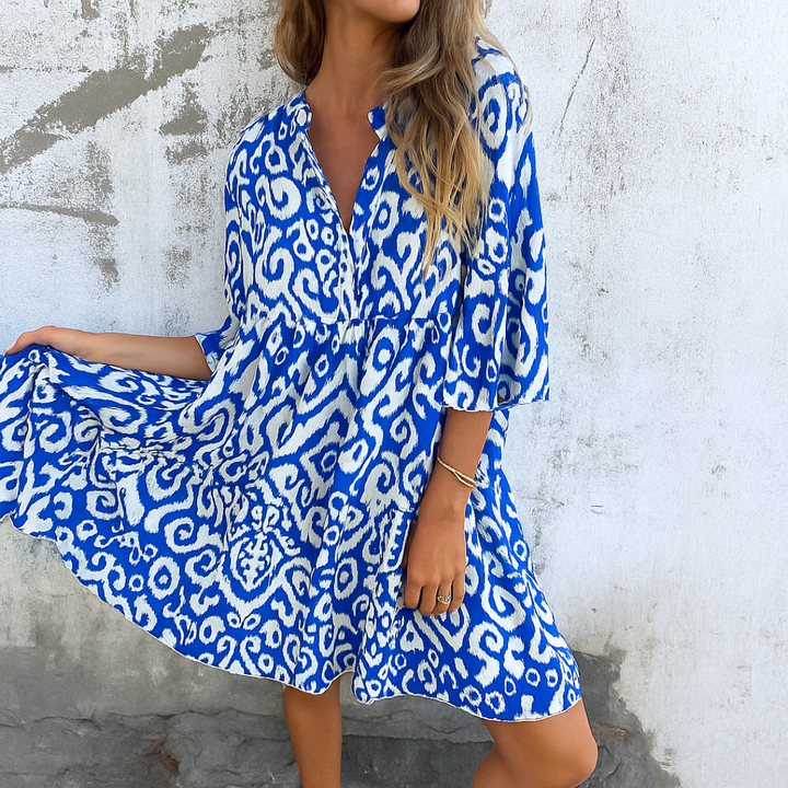 LUNA – ELEGANT V-NECK DRESS FOR MODERN GRACE