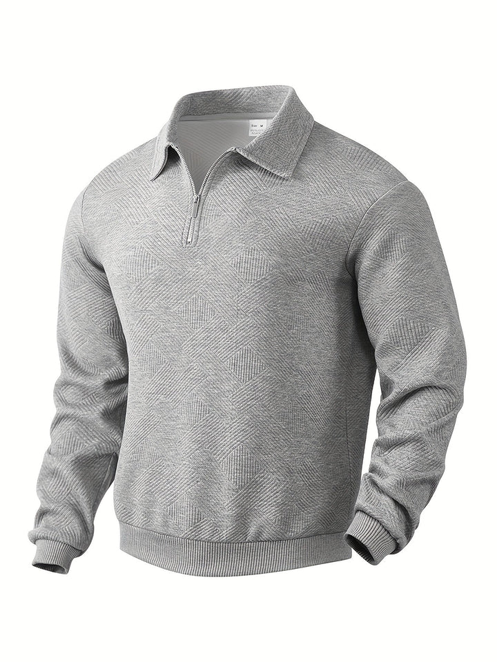 James - Vintage Geometric Design Sweater With Zipper