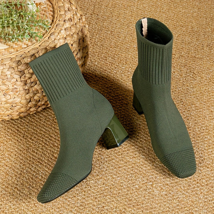 Emery | Modern And Sleek Knit Ankle Boots