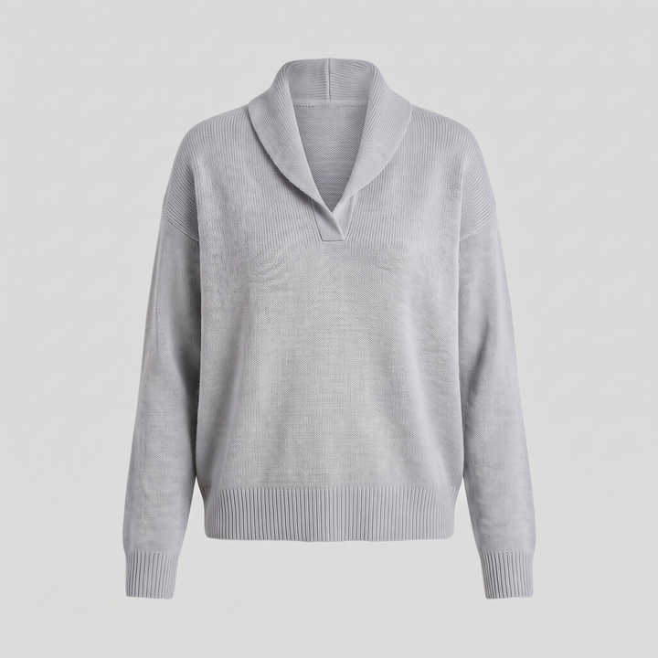 Emilia | Elegant Casual Style V-Neck Knit Sweater