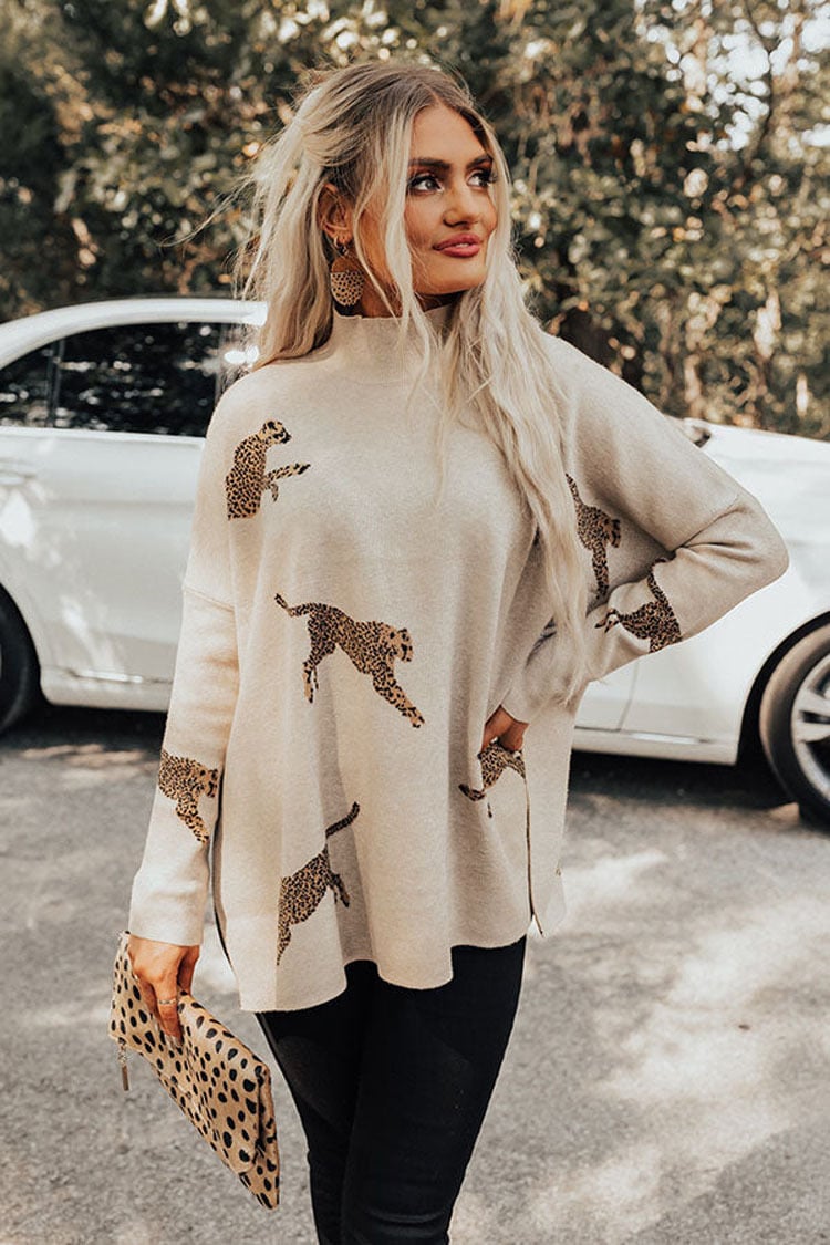 VIDA – CASUAL VINTAGE TIGER & LEOPARD PRINT TOP