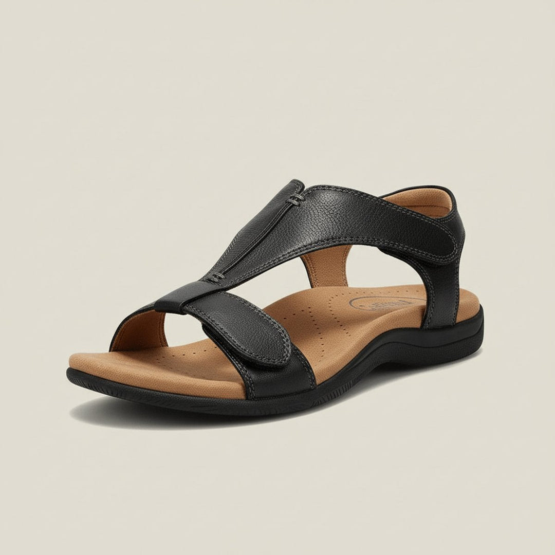Liora | Comfortable T-Strap Velcro Open-Toe Orthopedic Sandals