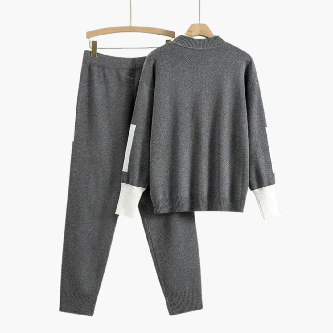 Stella | Modern Contrast Trim Knit Set