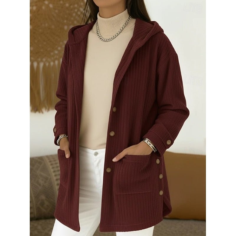 Evelyn | Hooded Button-Front Trenchcoat