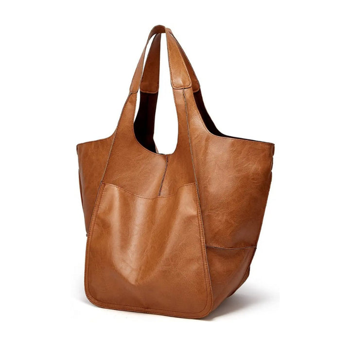 Elena | Oversized Vegan Leather Tote Bag with Magnetic Closure