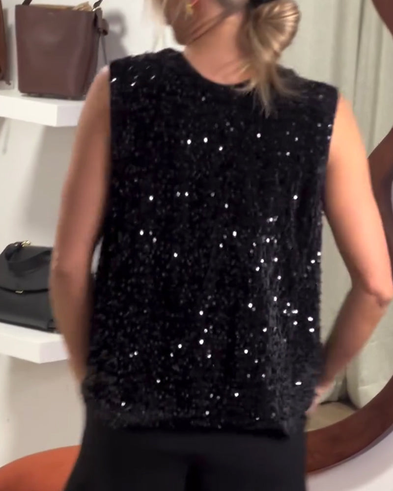Tank Top Fashion Bow Glitter