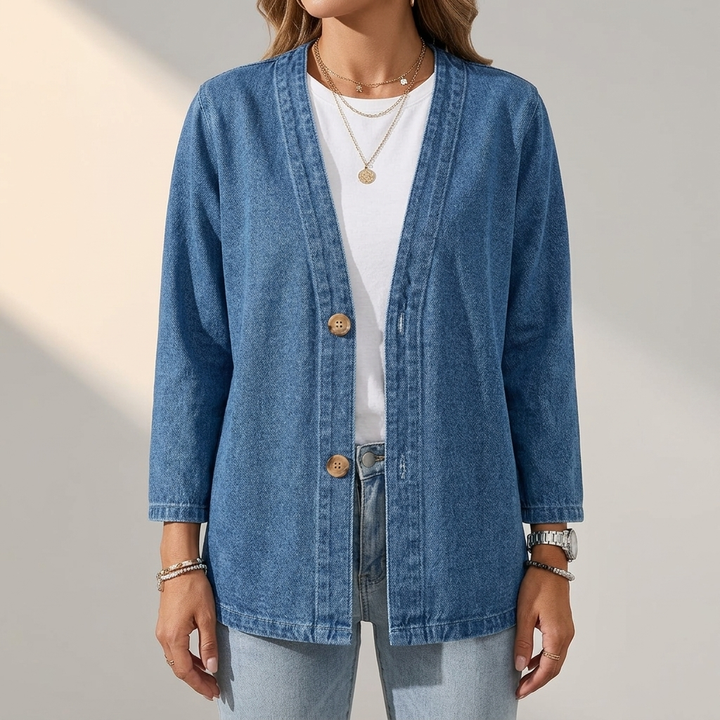 Emery | Casual Denim Knit Cardigan