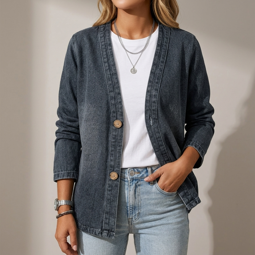 Emery | Casual Denim Knit Cardigan