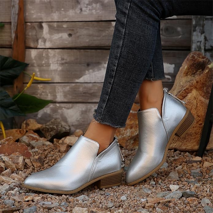 Riley | Women's Wedge Heel Pointed Toe Ankle Boots