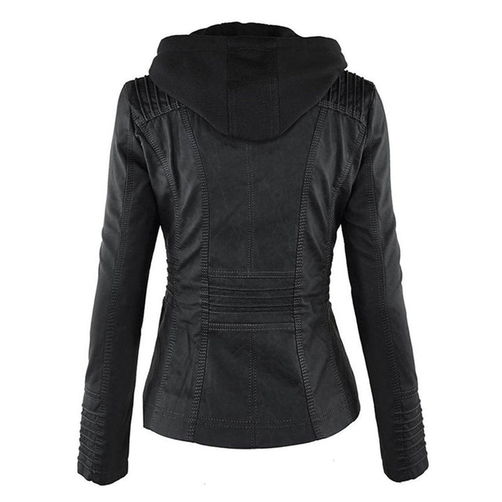 Ruby | Tailored Style Faux Leather Hooded Jacket