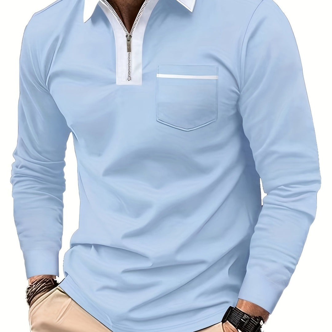 Daniel | Refined Long-Sleeve Zip-Collar Polo Shirt