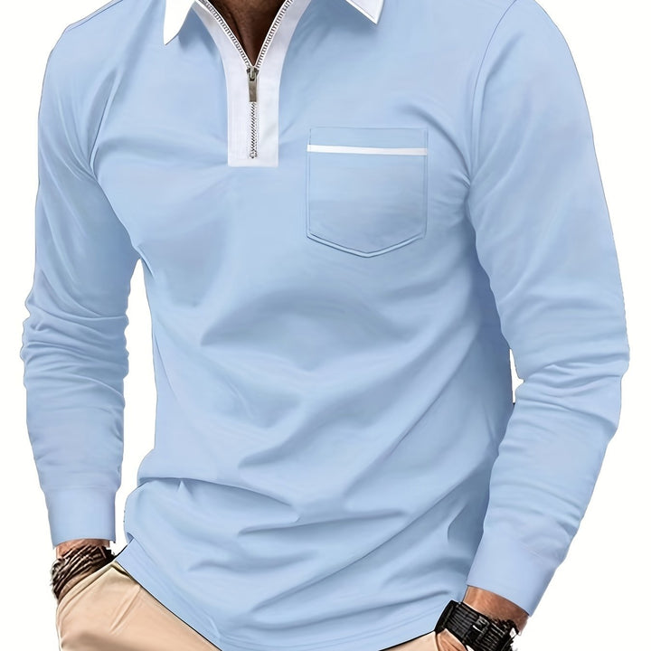 Daniel | Refined Long-Sleeve Zip-Collar Polo Shirt