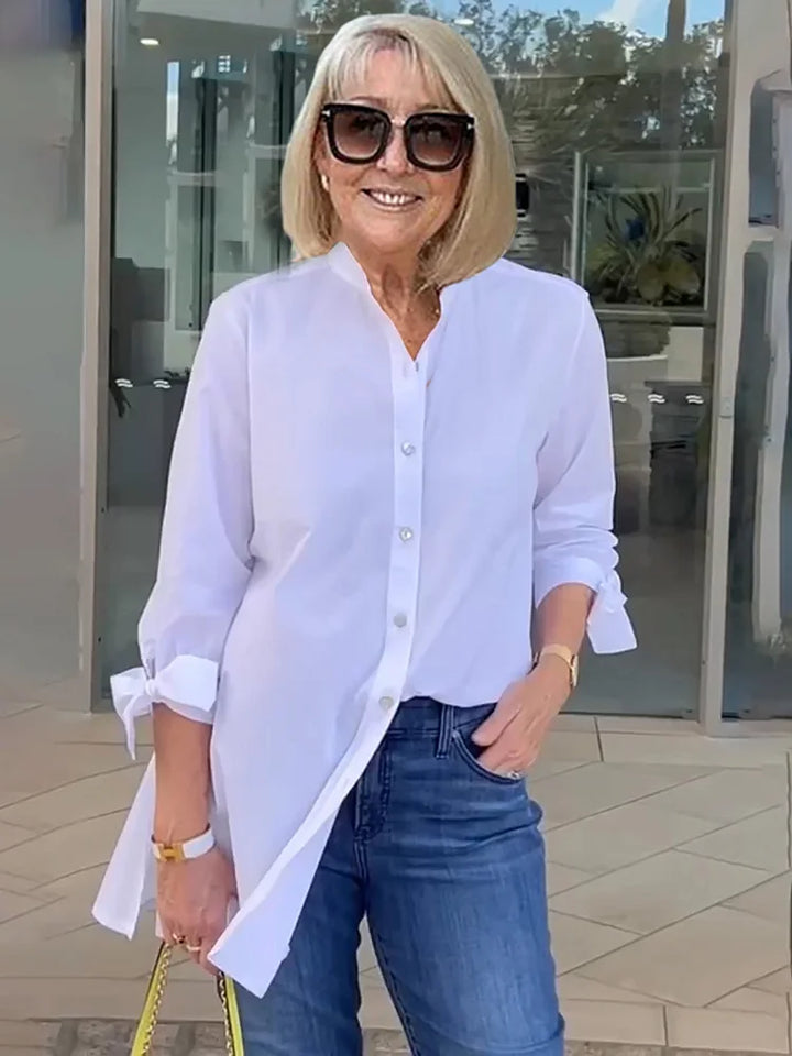 ELLARIA – GATHERED BACK COTTON SHIRT JACKET