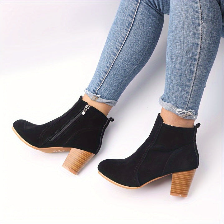 Freya | Versatile Block-Heel Suede Ankle Boots
