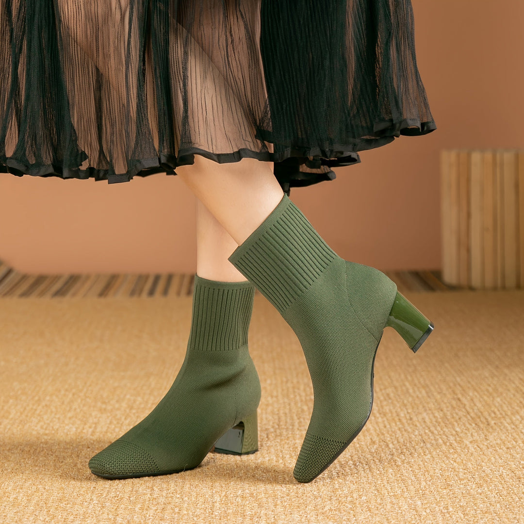 Emery | Modern And Sleek Knit Ankle Boots