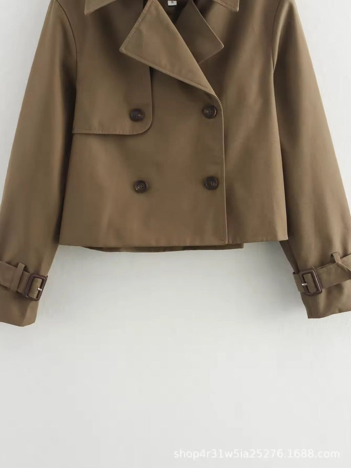 Lavinia | Women's Cropped Double-Breasted Trench Coat