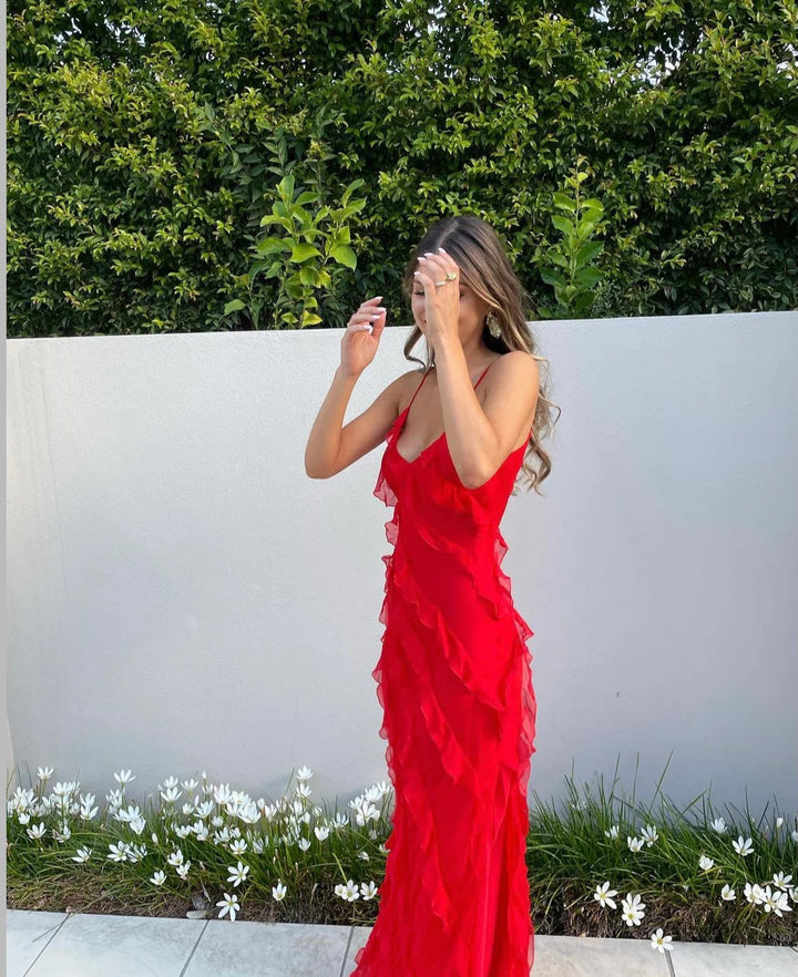 Aliza - Ruffled Maxi Dress