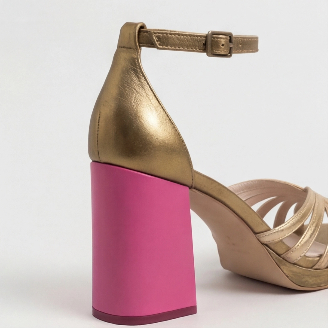Camila | Block Heel Sandals with Woven Design