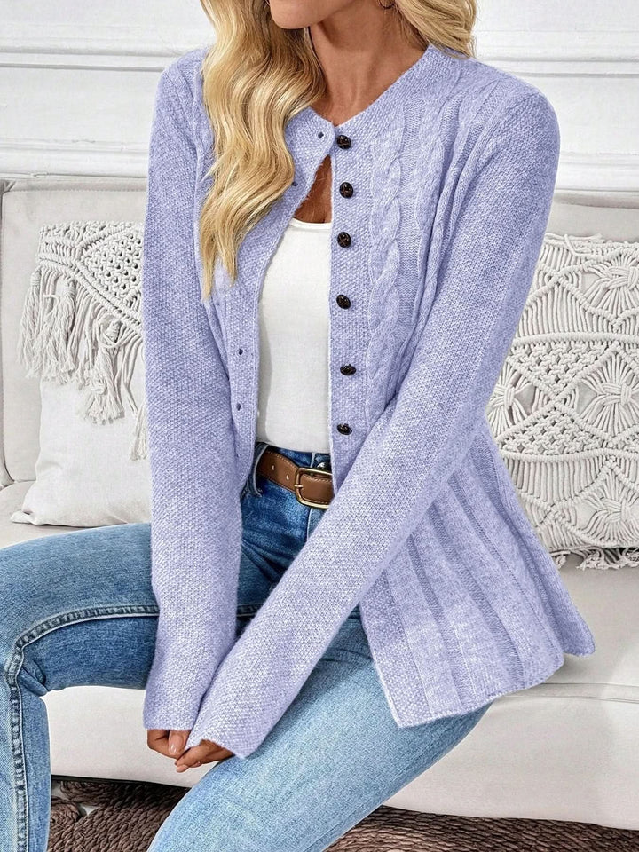 Elysia | Soft Cable Style Knit Cardigan