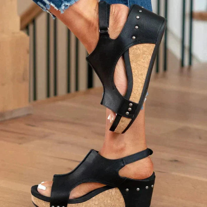 Veralyn | Women's Slip-On Open-Toe Wedge Sandals