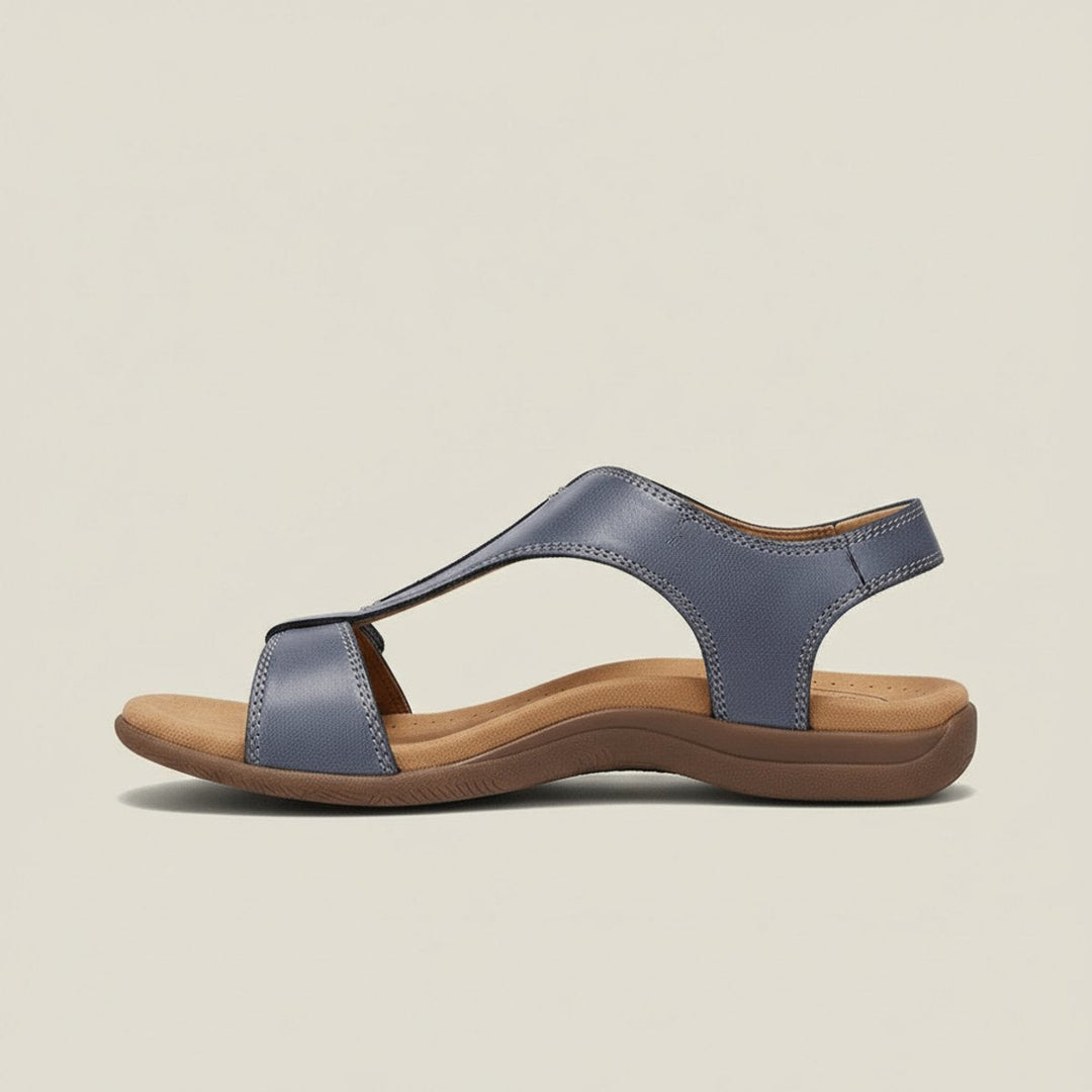 Liora | Comfortable T-Strap Velcro Open-Toe Orthopedic Sandals
