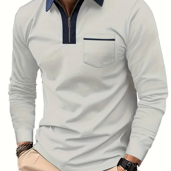 Daniel | Refined Long-Sleeve Zip-Collar Polo Shirt