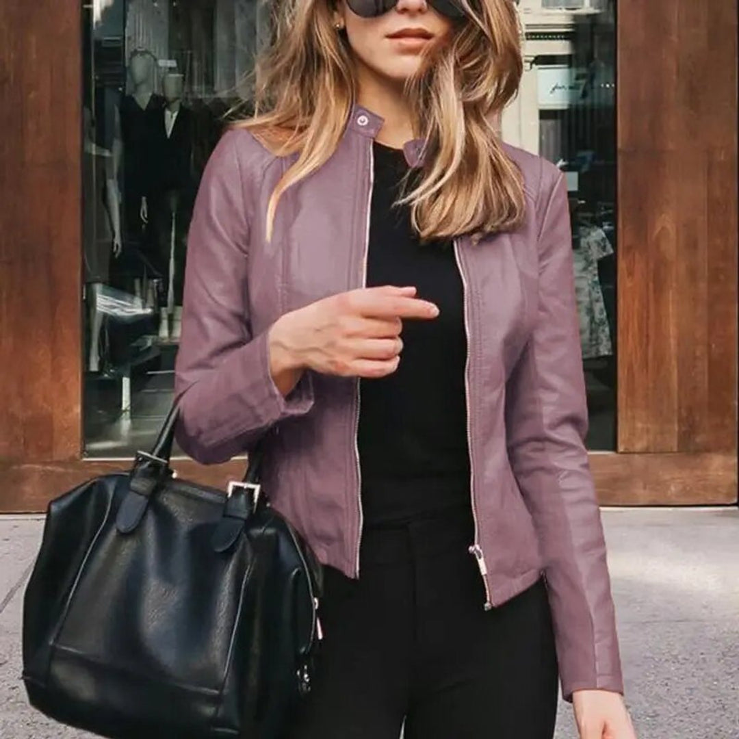 Diana | Modern And Polished Cropped Leather Jacket