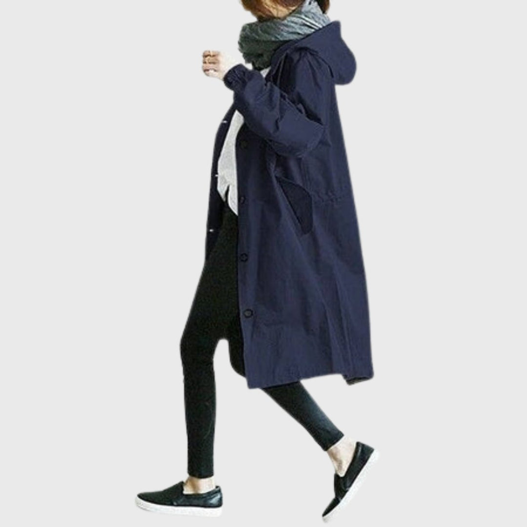 Ottilie | Women's Long Water-Resistant Hooded Trench Coat