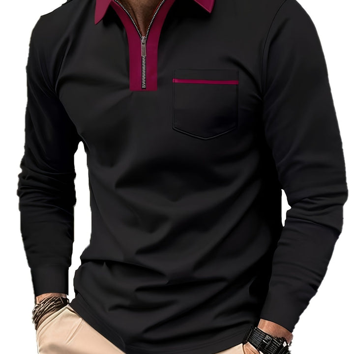 Daniel | Refined Long-Sleeve Zip-Collar Polo Shirt