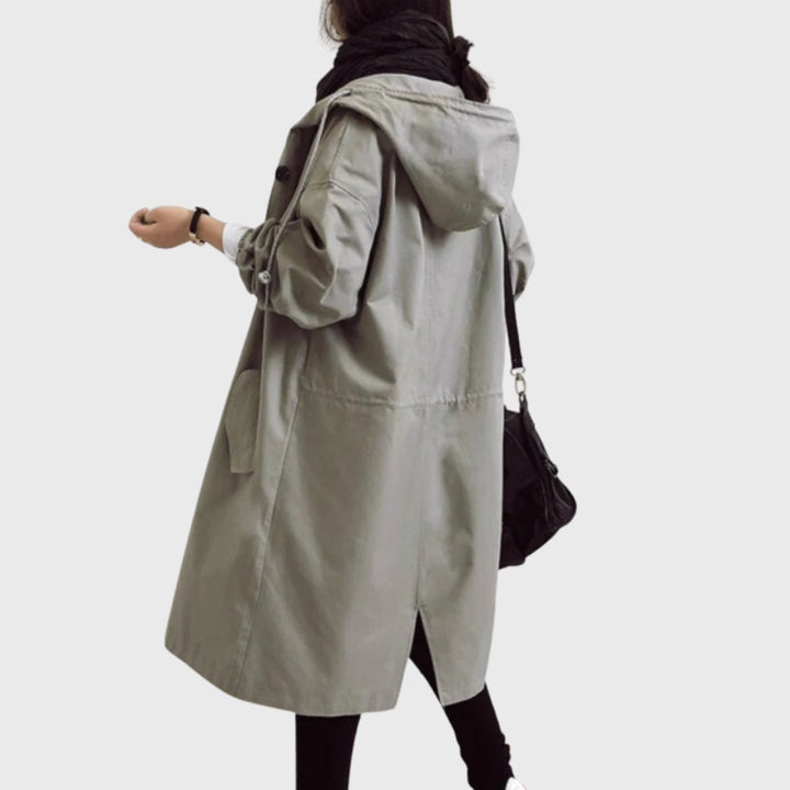Ottilie | Women's Long Water-Resistant Hooded Trench Coat