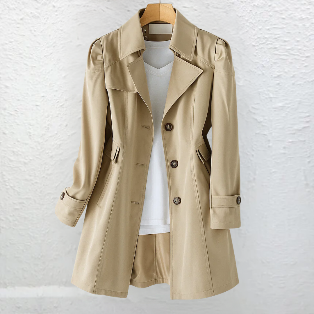 Mariel | Vintage Style Elegant Button-Front Trench Coat