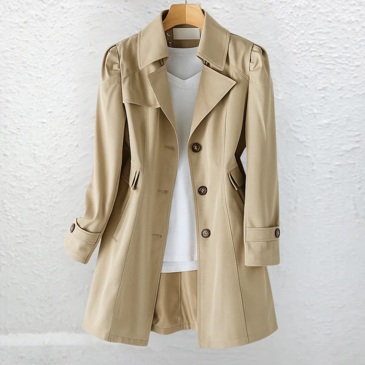 Mariel | Vintage Style Elegant Button-Front Trench Coat