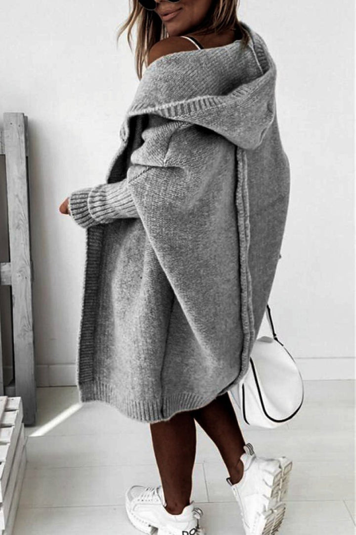 Nataly | Cozy And Oversized Hooded Knit Cardigan