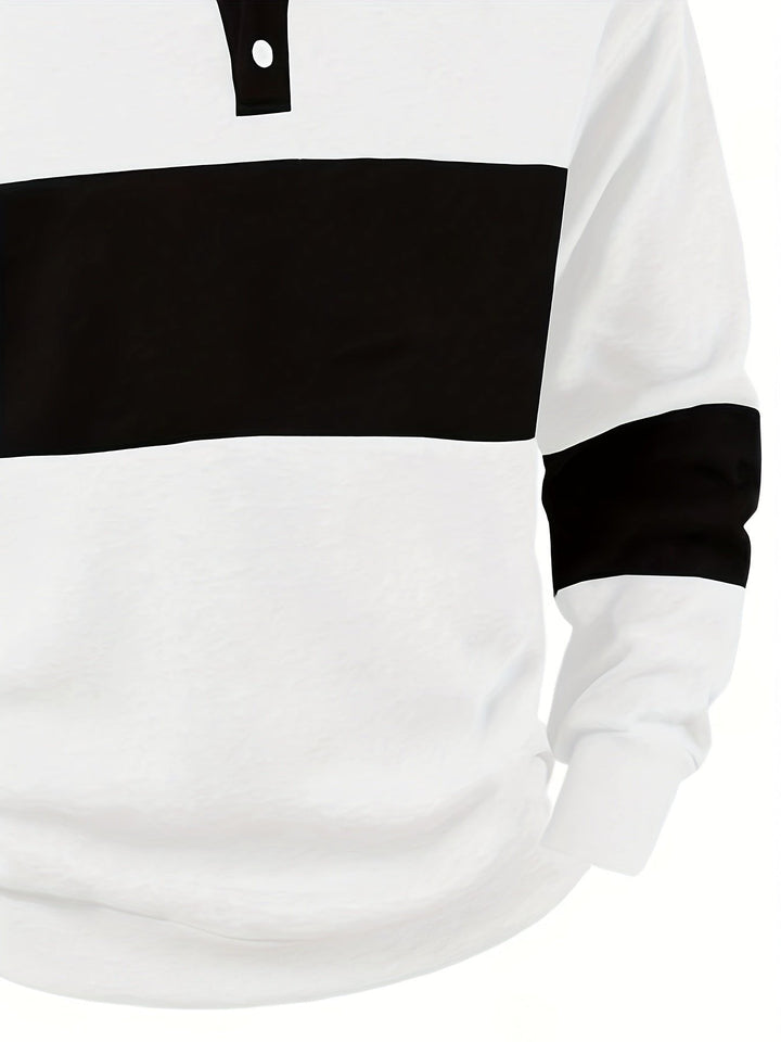 Easton | Colour-Block Long Sleeve Polo Shirt