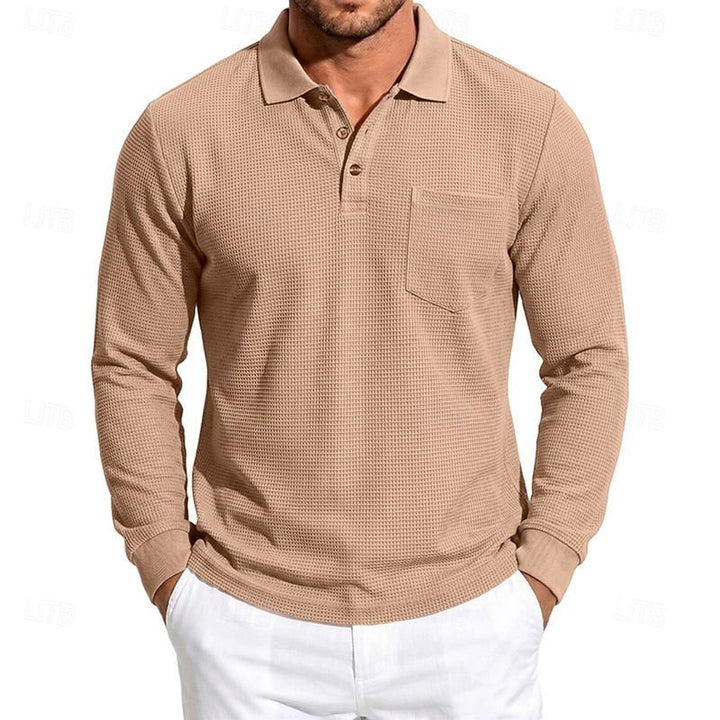 Jonah | Textured Long-Sleeve Polo Shirt