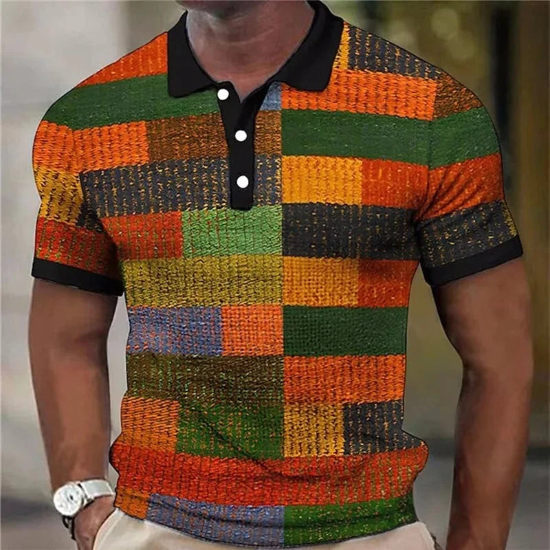 Arthur | Vibrant Plaid Pattern Polo Shirt