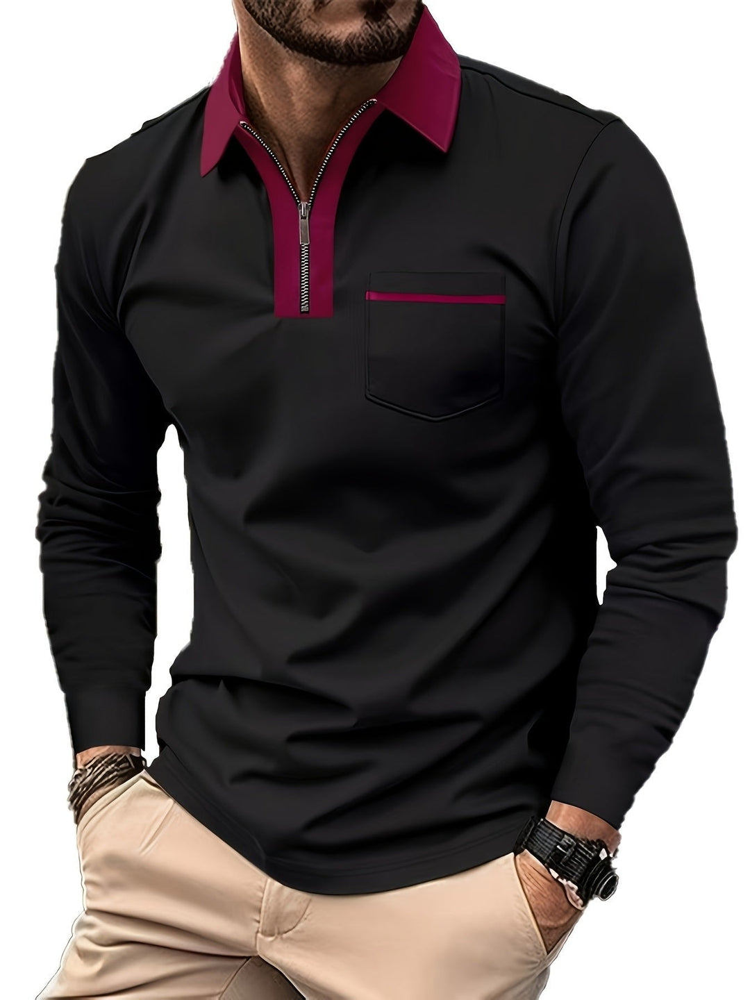 Daniel | Refined Long-Sleeve Zip-Collar Polo Shirt