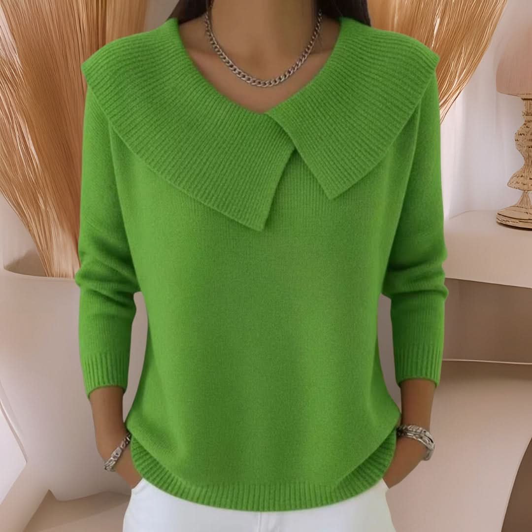 Mila | Soft Knit Sweater with Elegant Collar Detail