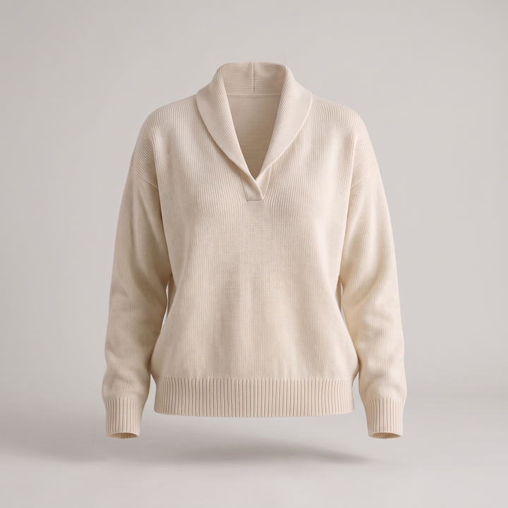Emilia | Elegant Casual Style V-Neck Knit Sweater