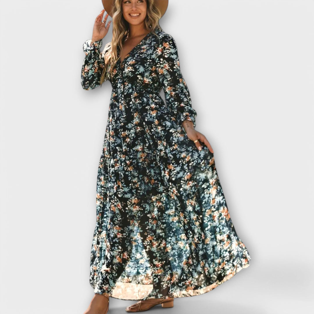 CALLISTA – ELEGANT FLORAL MAXI DRESS