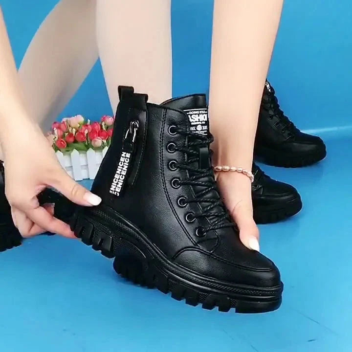 Caroline | Women's High-Top Leather Martin Boots