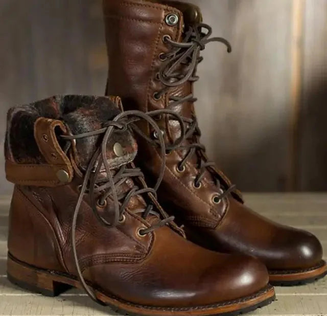 Adeline | Comfortable Leather Lace-Up Boots