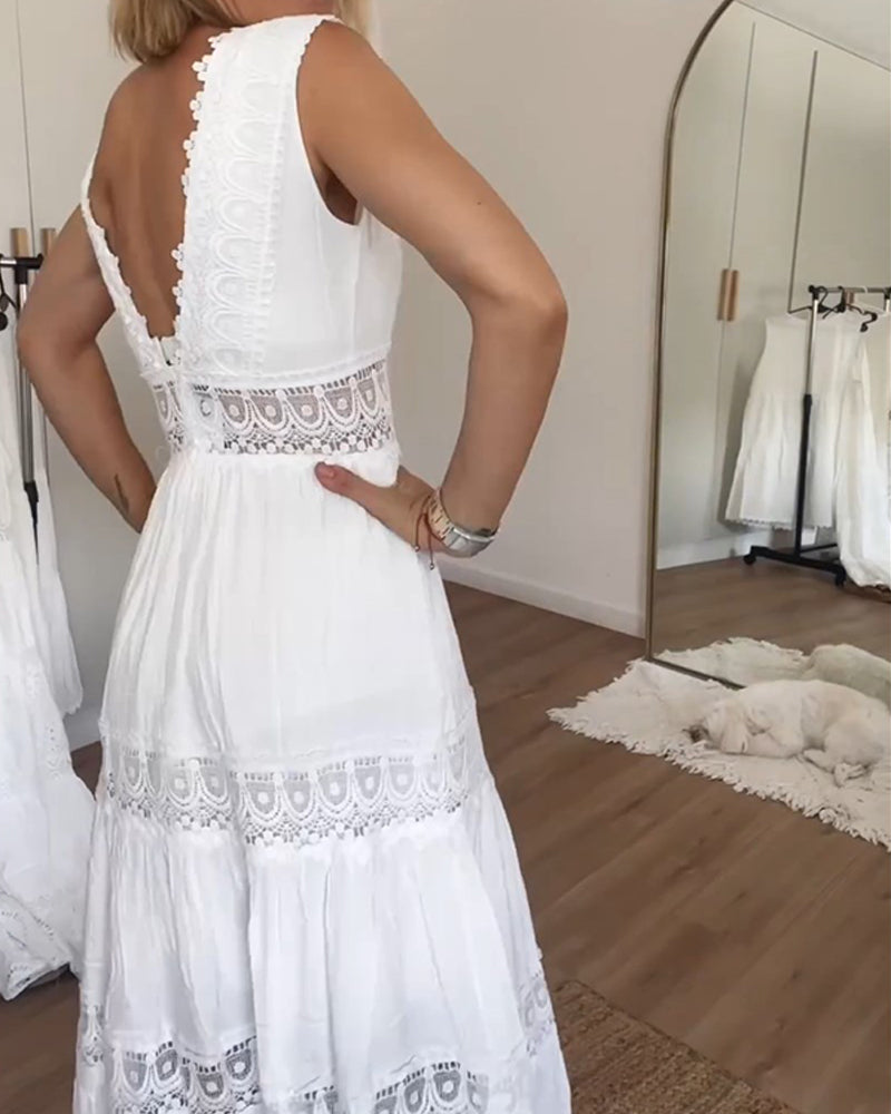 Taya – Clover White Lace Dress