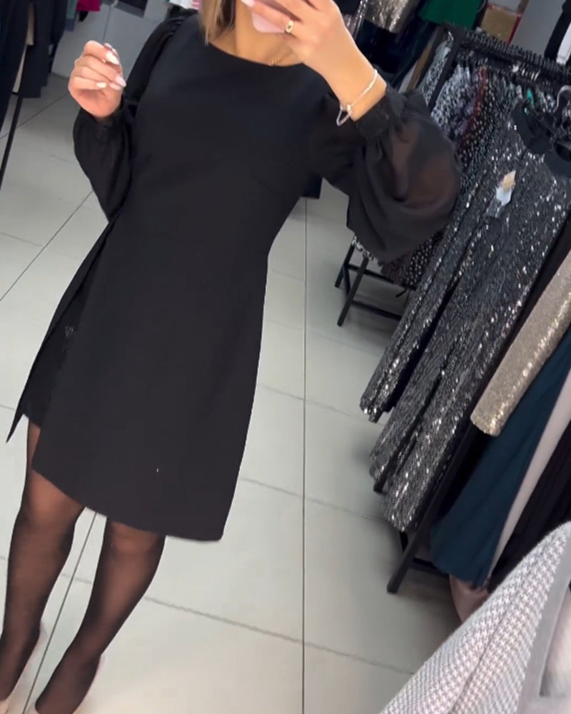 Elegant Solid Color Dress