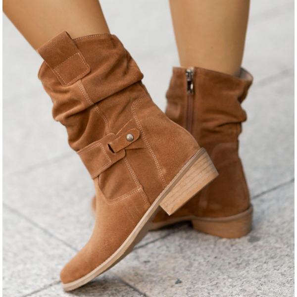 Rosalie | Relaxed-Fit Slouch Ankle Boots with Low Block Heel