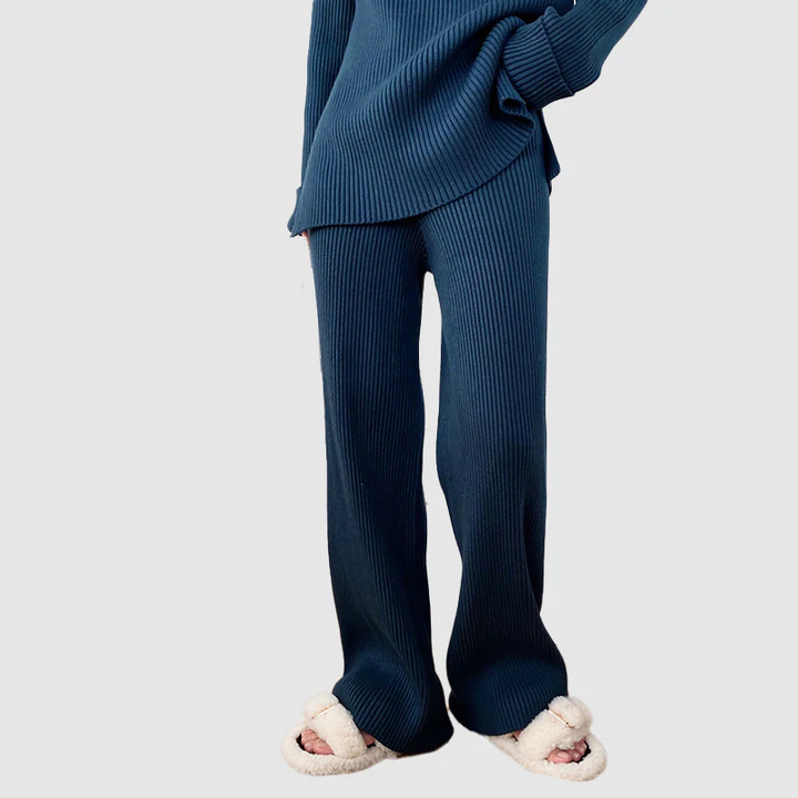 Virginia | Women's Wide Leg Ribbed Knit Two-Piece Set