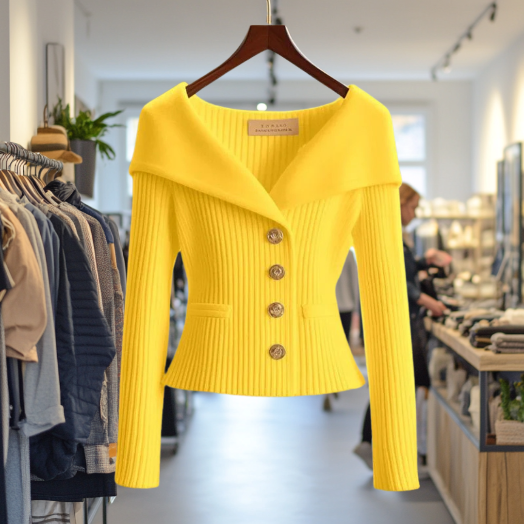 Clara  - Bold Buttoned Sweater Jacket