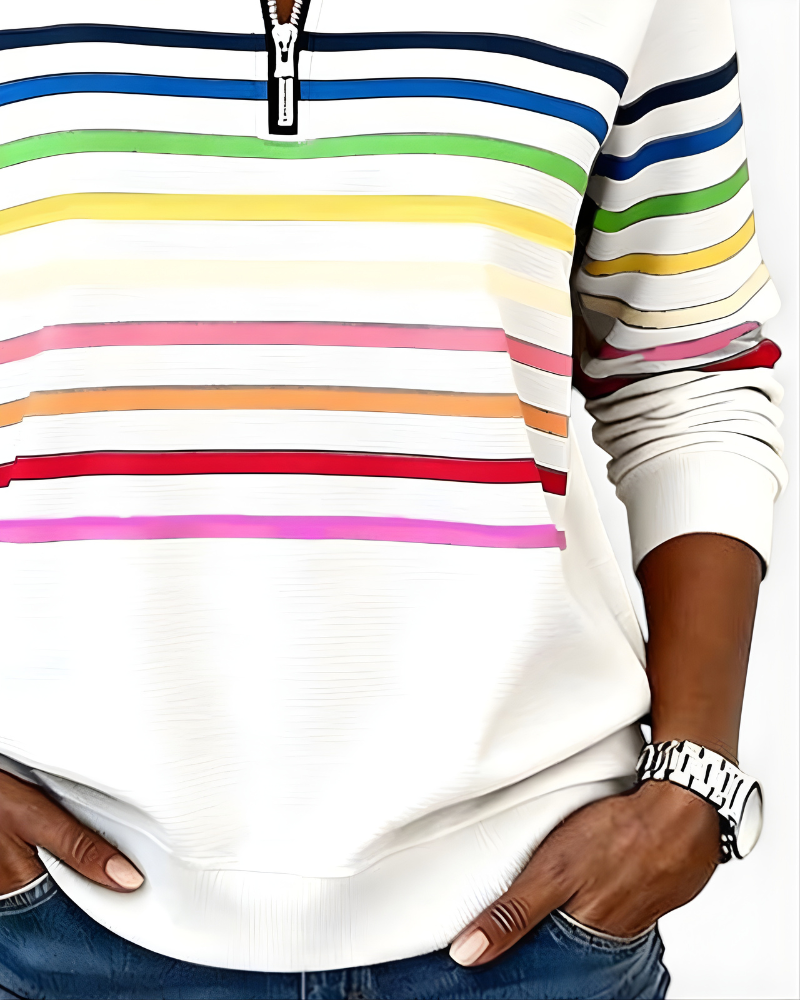 Raina™ Striped Zip Hoodie