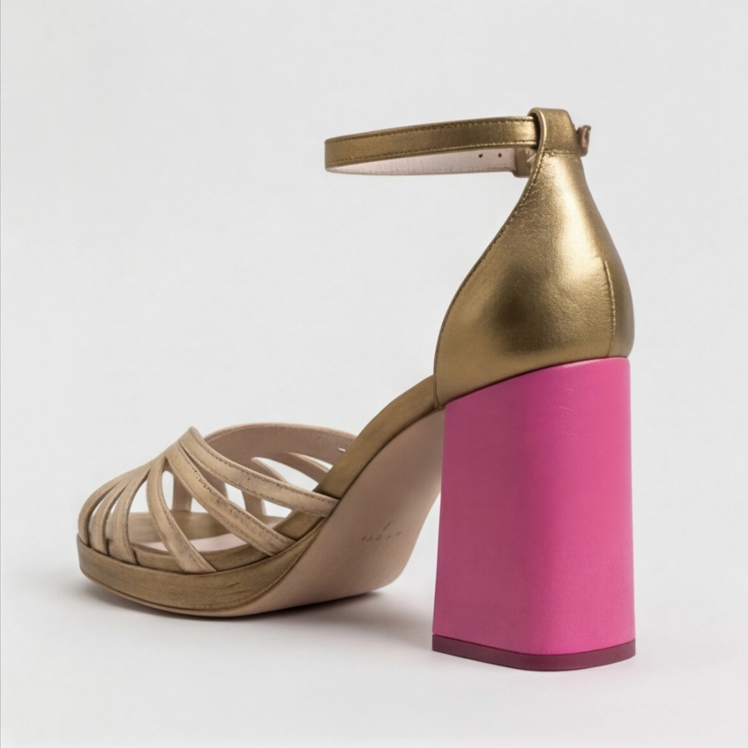 Camila | Block Heel Sandals with Woven Design